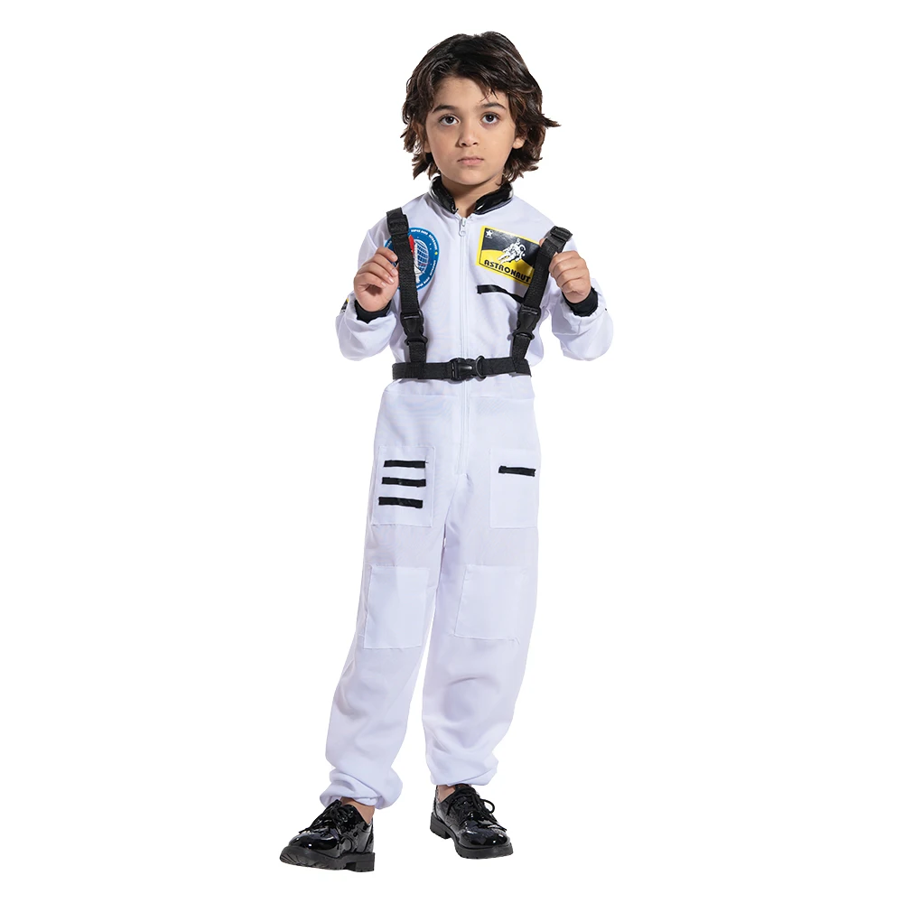 Snailify Yellow Child Astronaut Costume White Boy Pilot For Halloween Purim Party Spaceman Outfit |