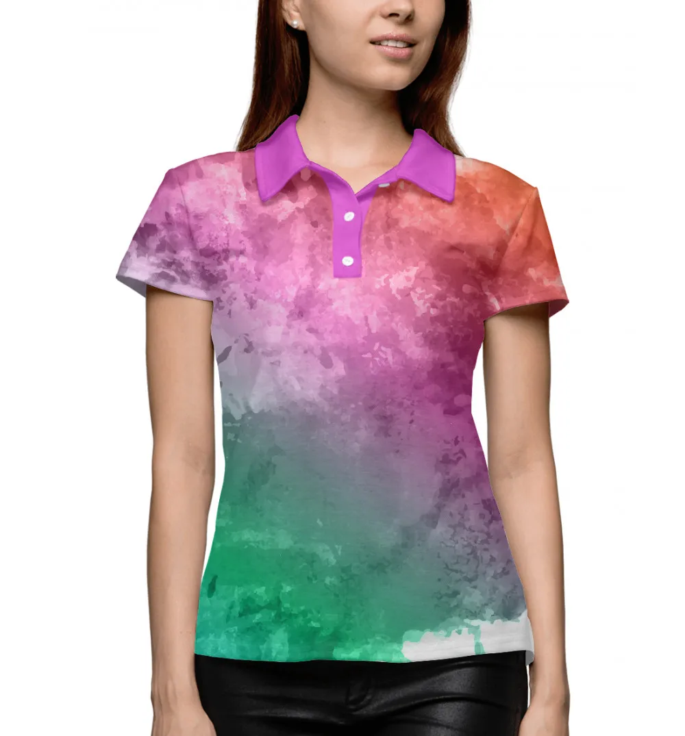 Женское поло Радужное пятно | Женская одежда