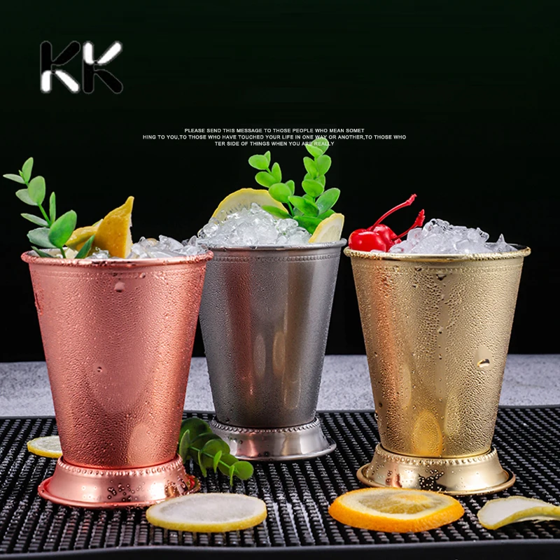 

380ml Metal Cup Copper Cup Crimping Stainless Steel Mug Cocktail Glass Coffee Cups Bar Mint Cocktail Mug Set Gadgets Tools
