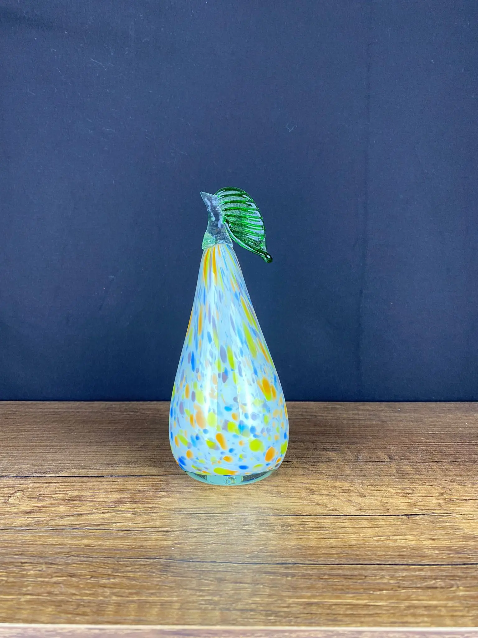 

Blown Glass Handmade Decorative Blue Pear