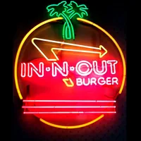 Neon Signs for IN N OUT Burger Neon Bulb sign Tree Man Cave Hotel Beer Wall Decor Handmade Iconic Lights Display Aesthetic Room
