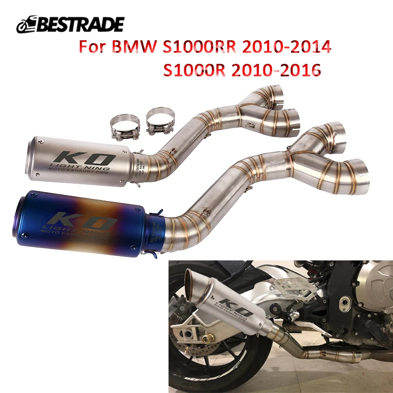 

S1000RR S1000R Motorcycle Exhaust System Muffler Tips Connect Link Pipe For BMW 2010-2014 S1000RR 2010-16 S1000R Stainless Steel