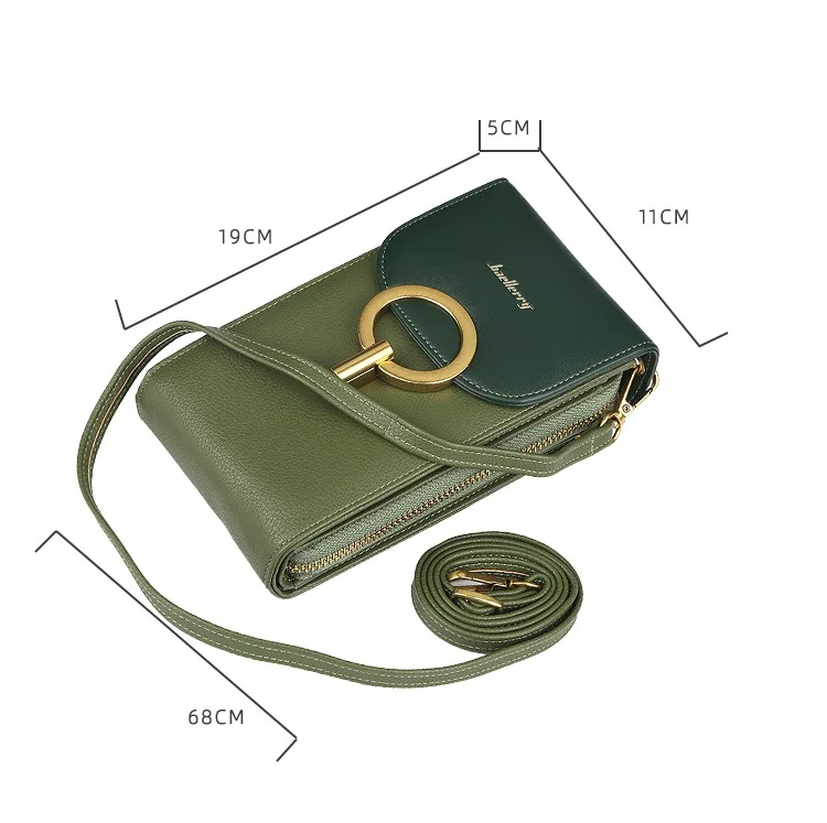 Сумка кросс-боди Женская однотонная с откидной застежкой и длинным ремешком |