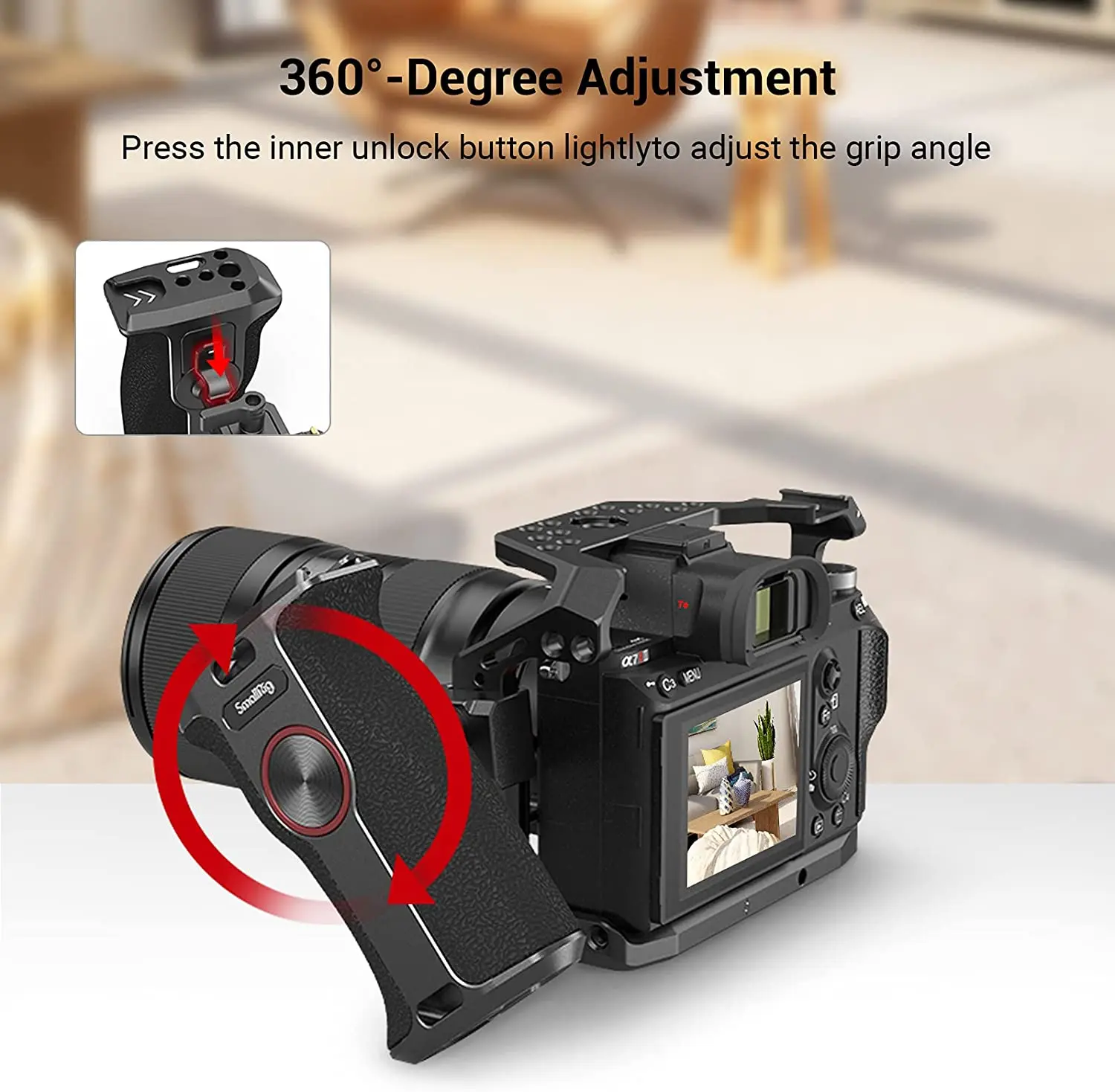 Поворачивающаяся на 360 градусов ручка SmallRig для камеры NATO левая Sony/Canon/Nikon с