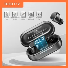 TOZO T12 TWS Bluetooth Earphones Wireless Earbuds With Premium Fidelity Sound Quality With Smart Tou