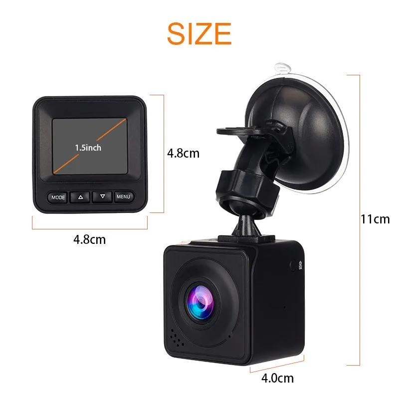 Новинка 1,5 дюймов Мини Автомобильный видеорегистратор Dashcam 1080P Full HD Авто видеорегистратор 170 градусов широкоугольный видеорегистратор квадратный скрытый Автомобильный видеорегистратор