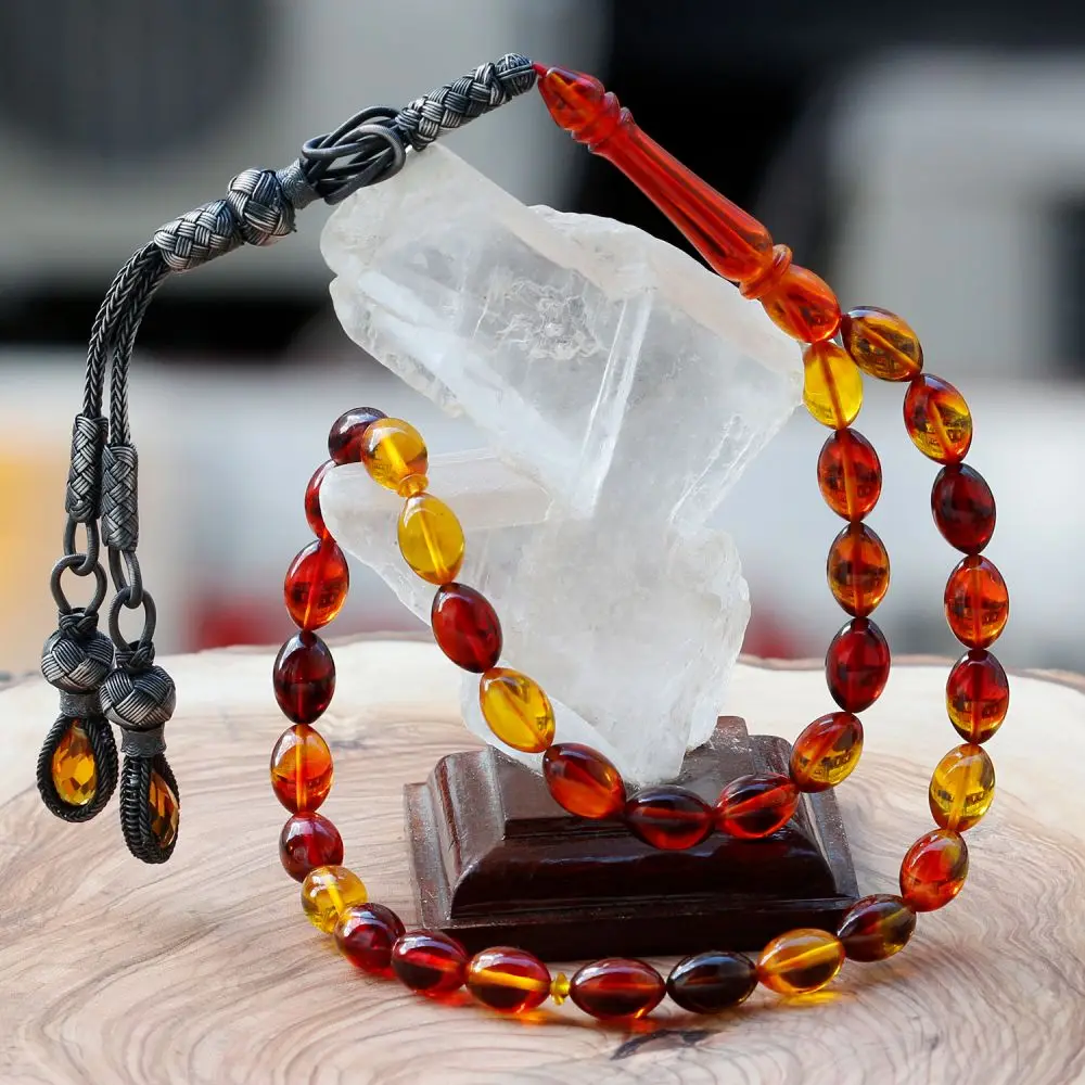 

Kazaziye Whip Variegated Squeezing Amber Tasbih Fashion Turkish Premium Quality Handmade Jawelery