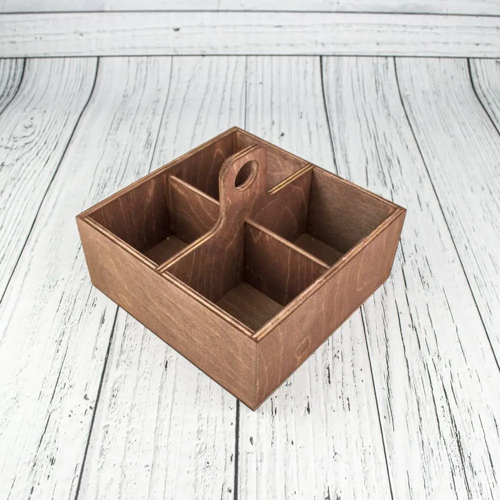 Переносной настольный органайзер для кухни деревянная чайная коробка с 4