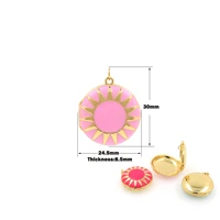 candy color enamel round charm jewelry making earrings necklace diy keychain accessories jewelry making supplies box jewelry