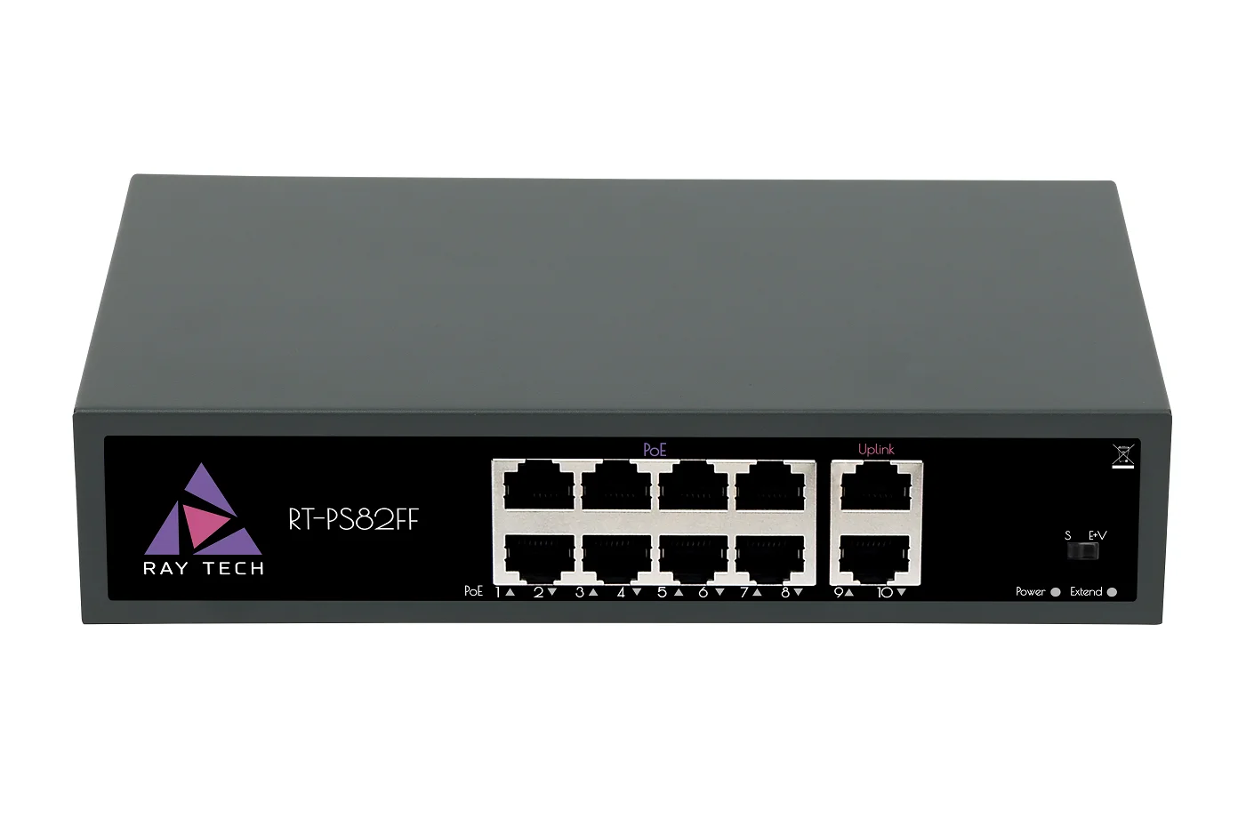 Коммутатор для видеонаблюдения на 8 PoE портов RT PS82FF c 2 мя портами UP link|Сетевые