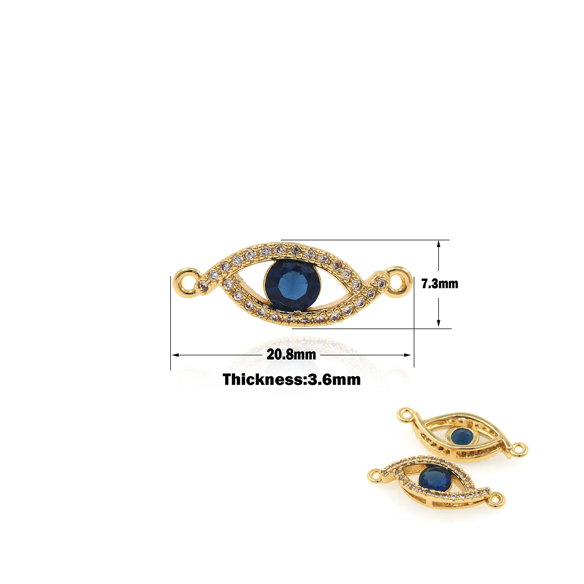 

Lucky Evil Eye CZ Charm Necklace Pendant Zircon Connector For Jewelry Making DIY Necklace Bracelet Accessories Supplies