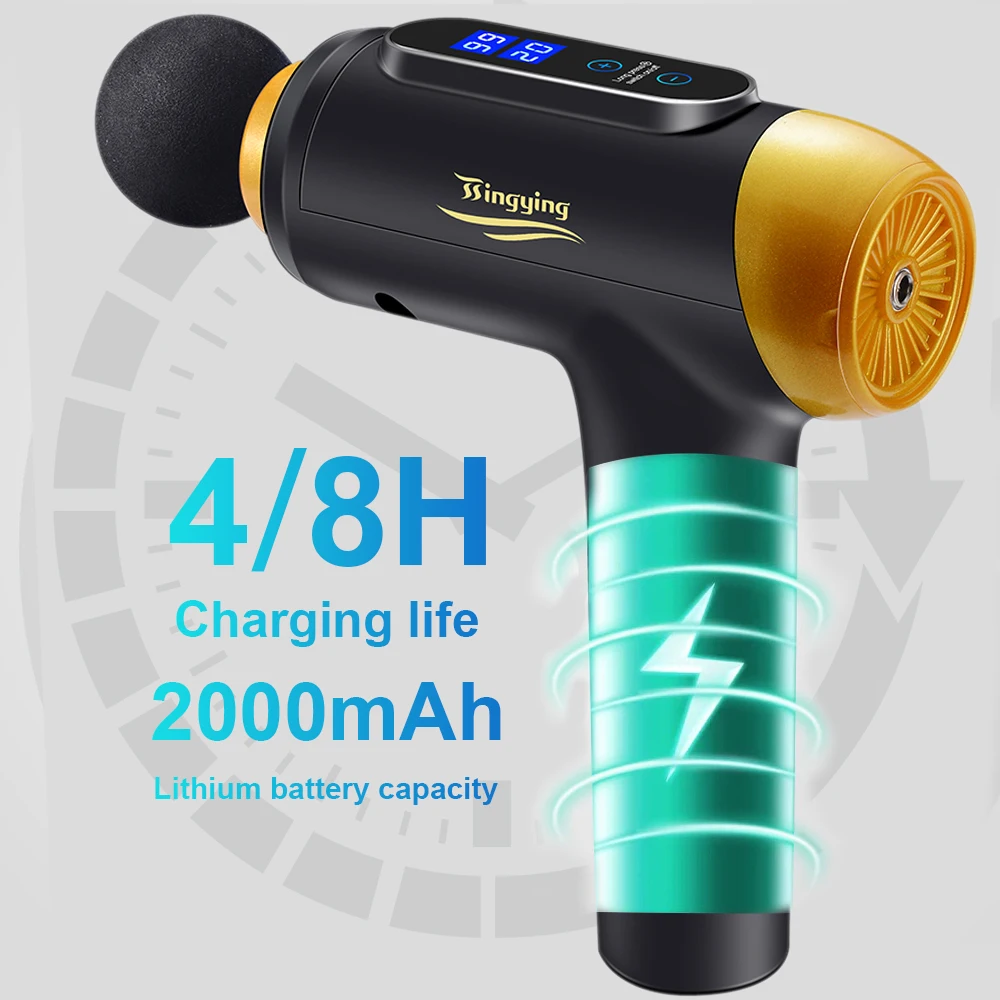 Массажный пистолет для мышц с ЖК дисплеем глубокий массажер спины боли в мышцах