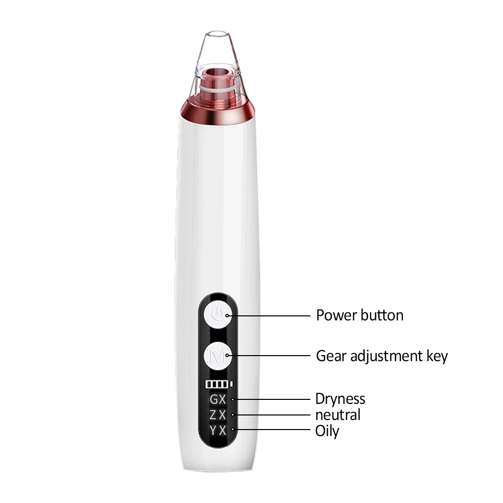 Электрический вакуумный пылесос для угрей 3 режима регулируемый черный горошек