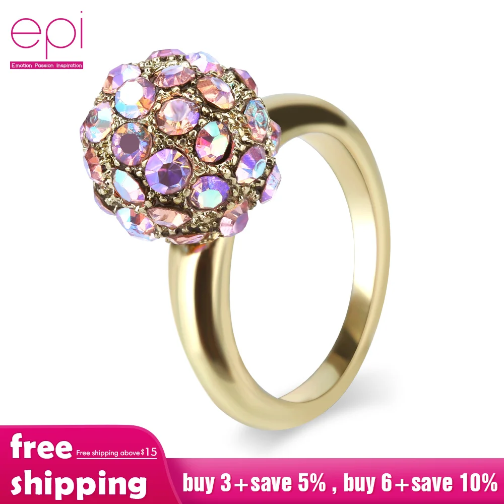 EPI AAA циркон обручальные кольца для Вэнь розовое золото цвет женские Anel