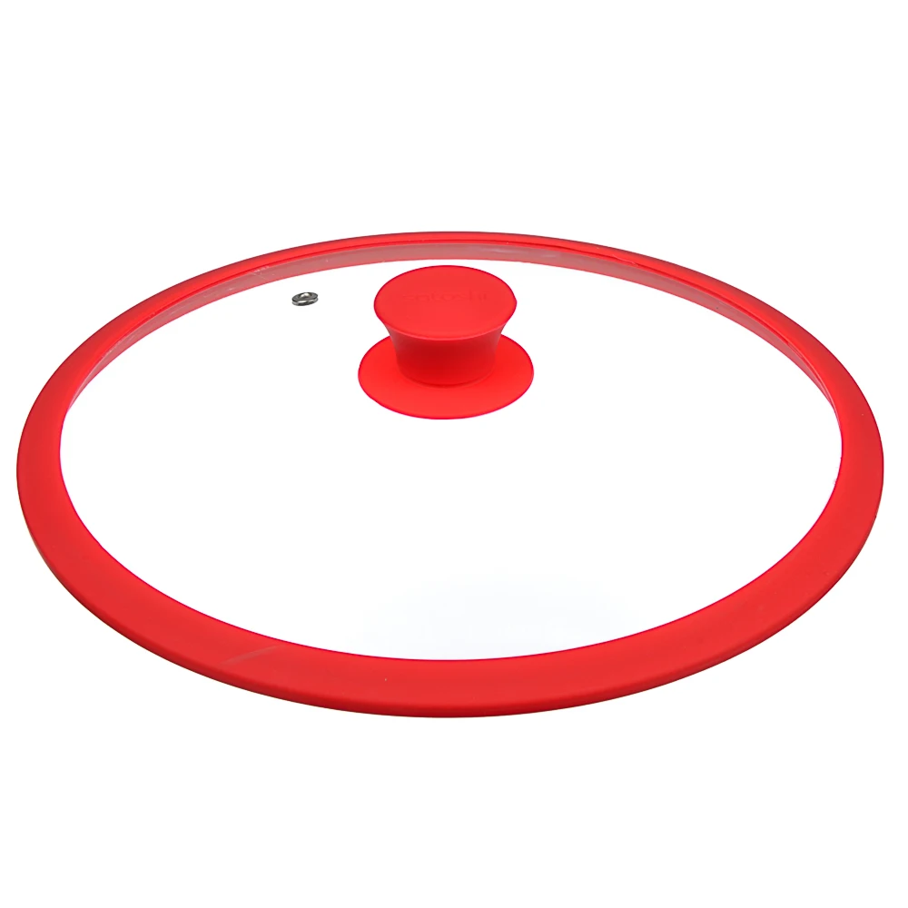 Крышка для сковороды Satoshi диаметром 28 см стекло/силикон с ручкой 3 цвета | Дом и сад