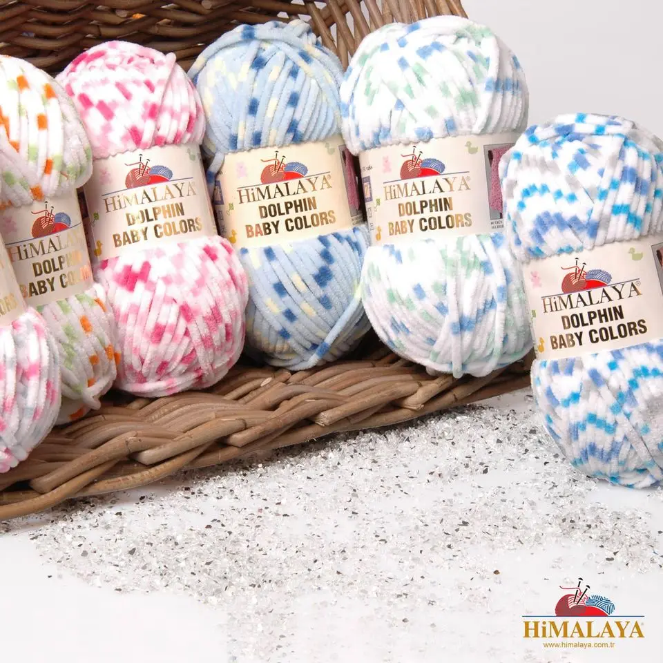 Himalaya Dolphin Baby Colors Супер громоздкая пряжа для вязания крючком 5 штук/мячи