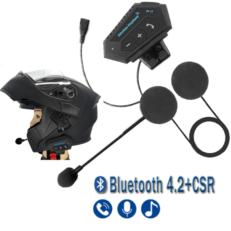 

BT-12 V4.1 + EDR Motorcycle Helmet BT Headset Headphone Speakers Support Hands-Free Calling For Answering Rejecting Hanging