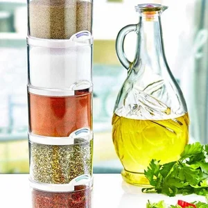 5 pcsset spice jar kitchen gadget sets box transparent spice pots storage container accesories salt pepper spicy cumin powder free global shipping