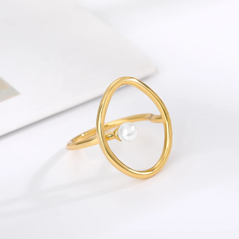 Женское кольцо с имитацией жемчуга круглое искусственным жемчугом