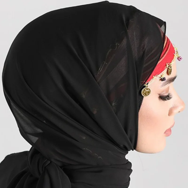 

Inner Muslim Cotton Hijab Cap Islamic Head Wear Underscarf Blacksea Bone With White Pearl Bone Bonnet Turkish Scarves Muslim