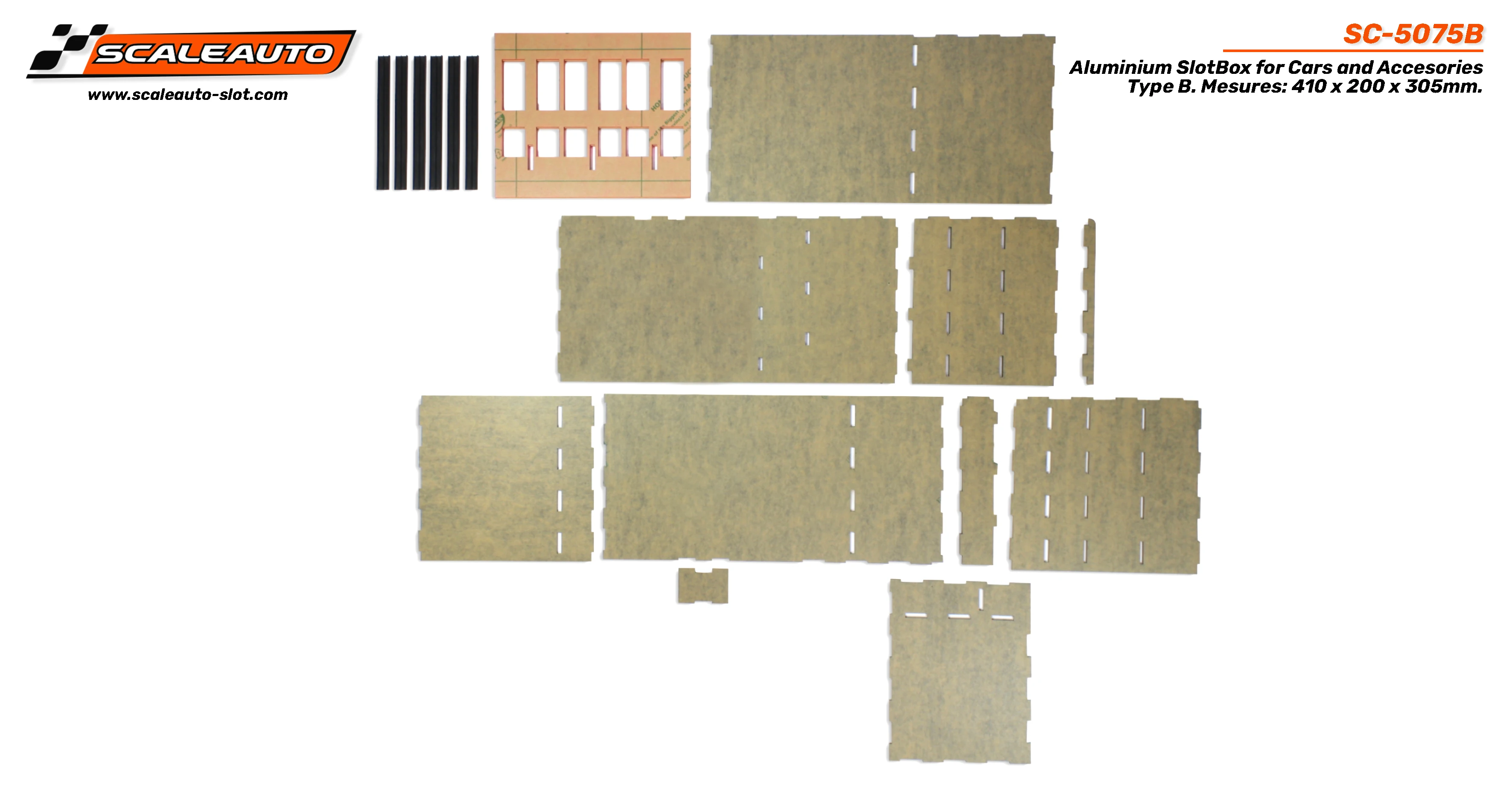 Чехол SCALEAUTO SlotBox для автомобилей и аксессуаров типа B. Измерений 410x200x305mm. |