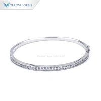tianyu gems 925 silver cubic zircon bracelet gemstone 18k white gold plated bangles charm wedding bracelet woman girlfriend gift