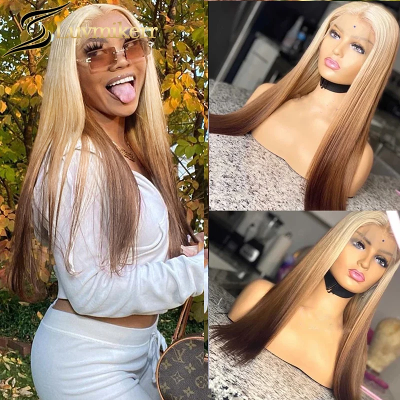 

Парик женский блонд, прозрачный, прямой, с эффектом деграде, 13x5, черный, 613