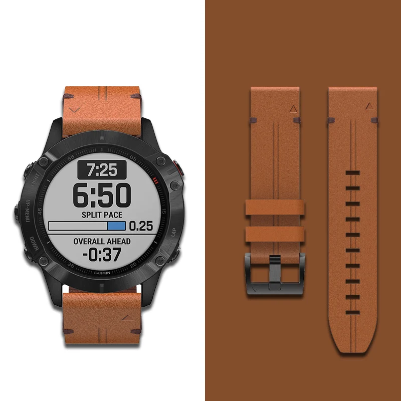 For Garmin Fenix 7 7X 7S 5 5X Plus  6 6X Pro Smart Watch Leather Band Watchband Bracelet  22 26mm Quick Fit Wristband Strap