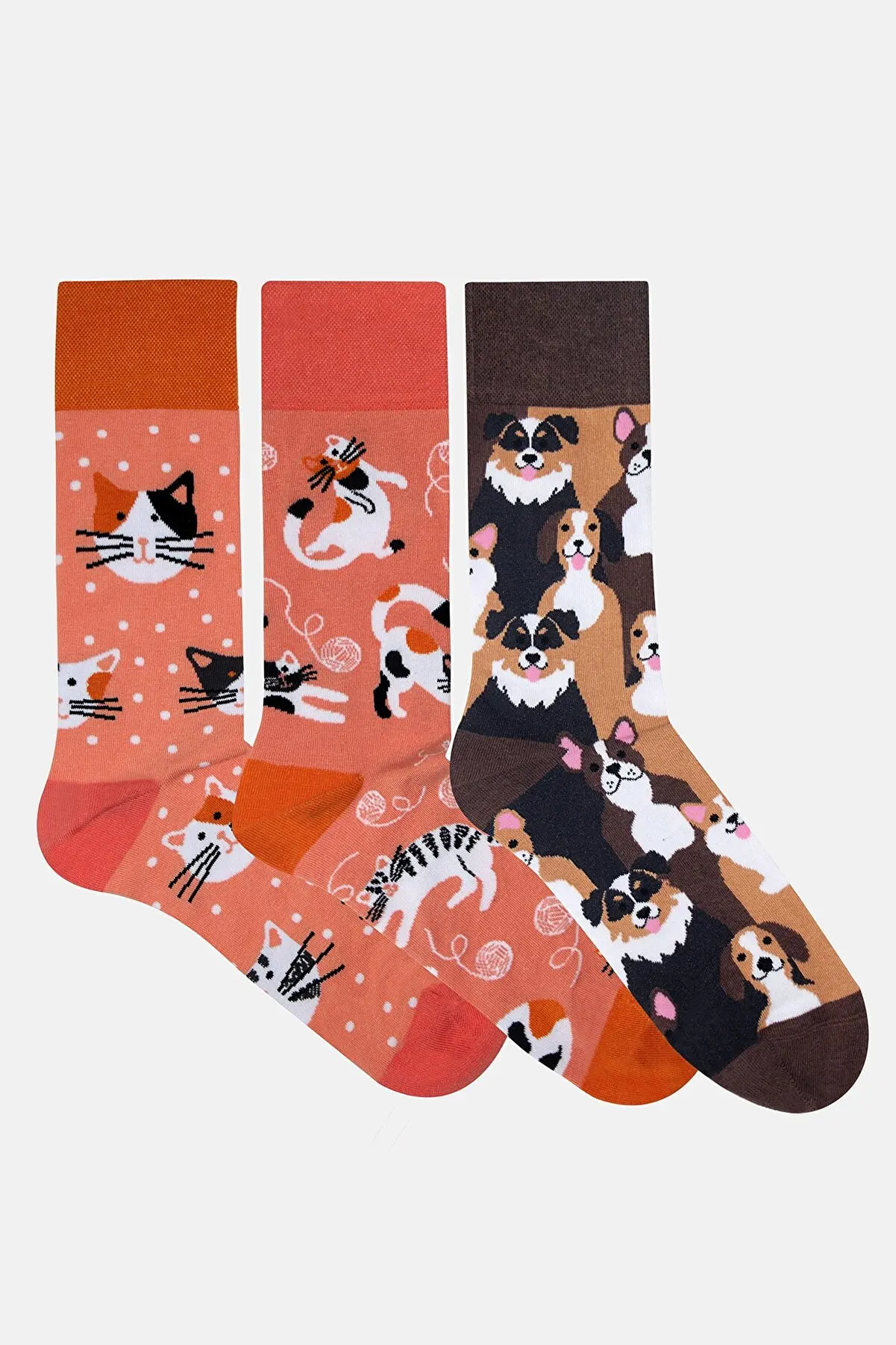 Unisex 3-pack Cat&dog Socks