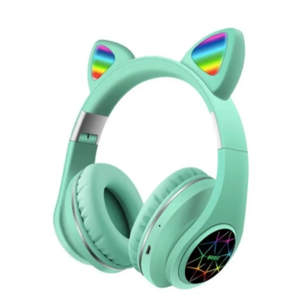 Беспроводные детские Наушники с Ушками подсветкой + поддержка MicroSD FM-Радио Cat Ear M2