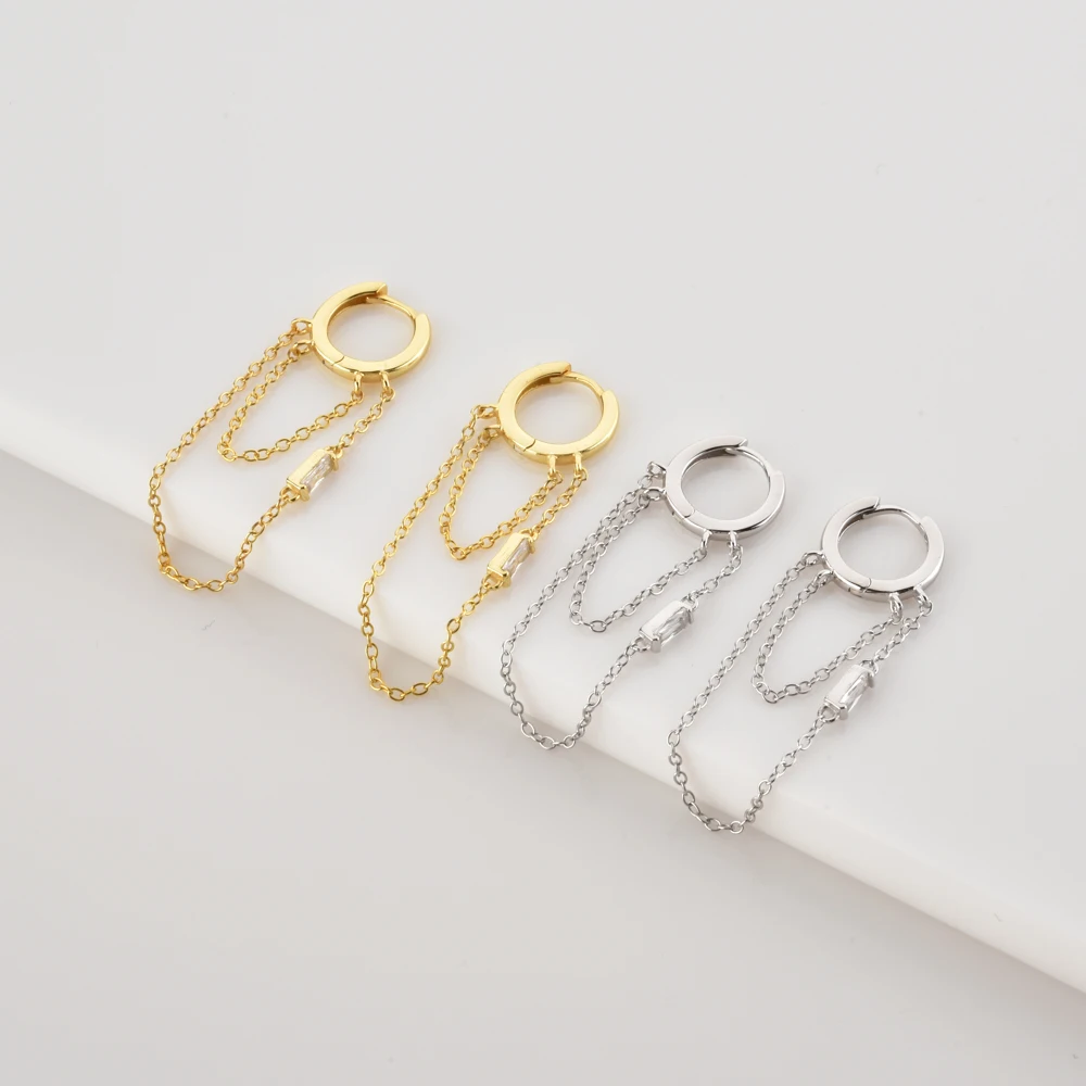 Серьги-кольца ANDYWEN из стерлингового серебра 925 пробы золотого цвета простая