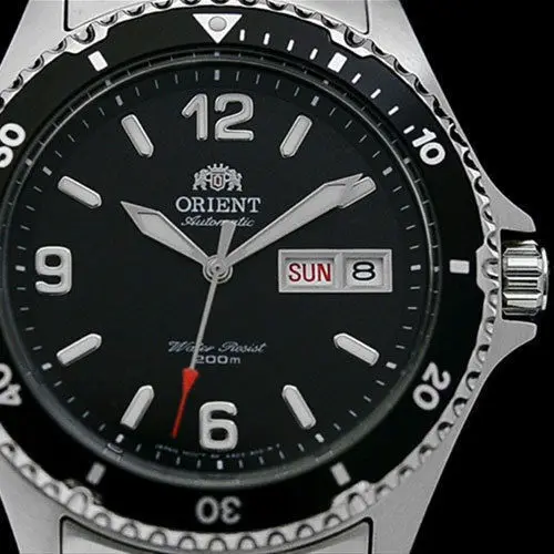 Orient Мако II FAA02001B автоматические механические мужские часы с черным циферблатом