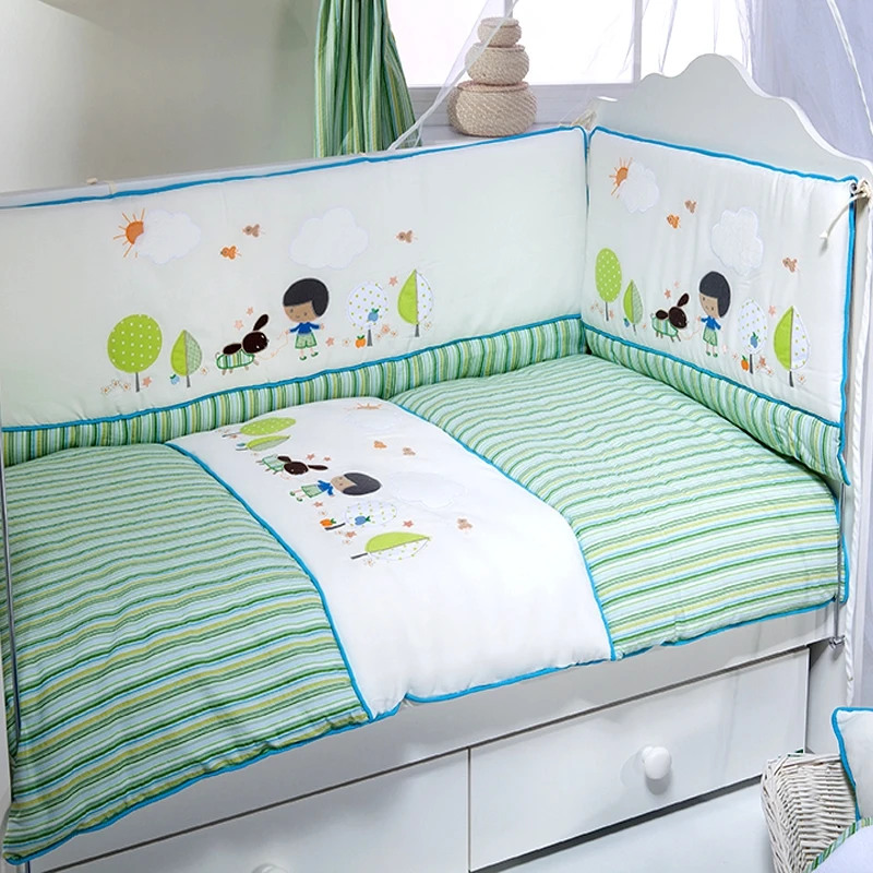 Baby Crib Bedding Bumper Set For Boy Girl Nursery Cartoon Animal Baby Cot Cotton Soft Antiallergic Made in Turkey FRIEND Infant