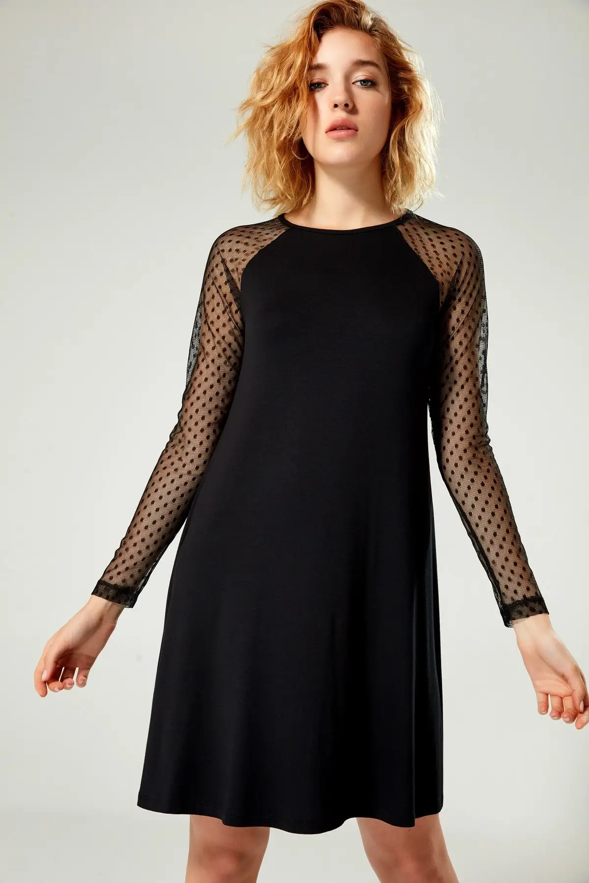 Boutiquen женское платье из фатина в черный горошек 2156|Женские платья| |