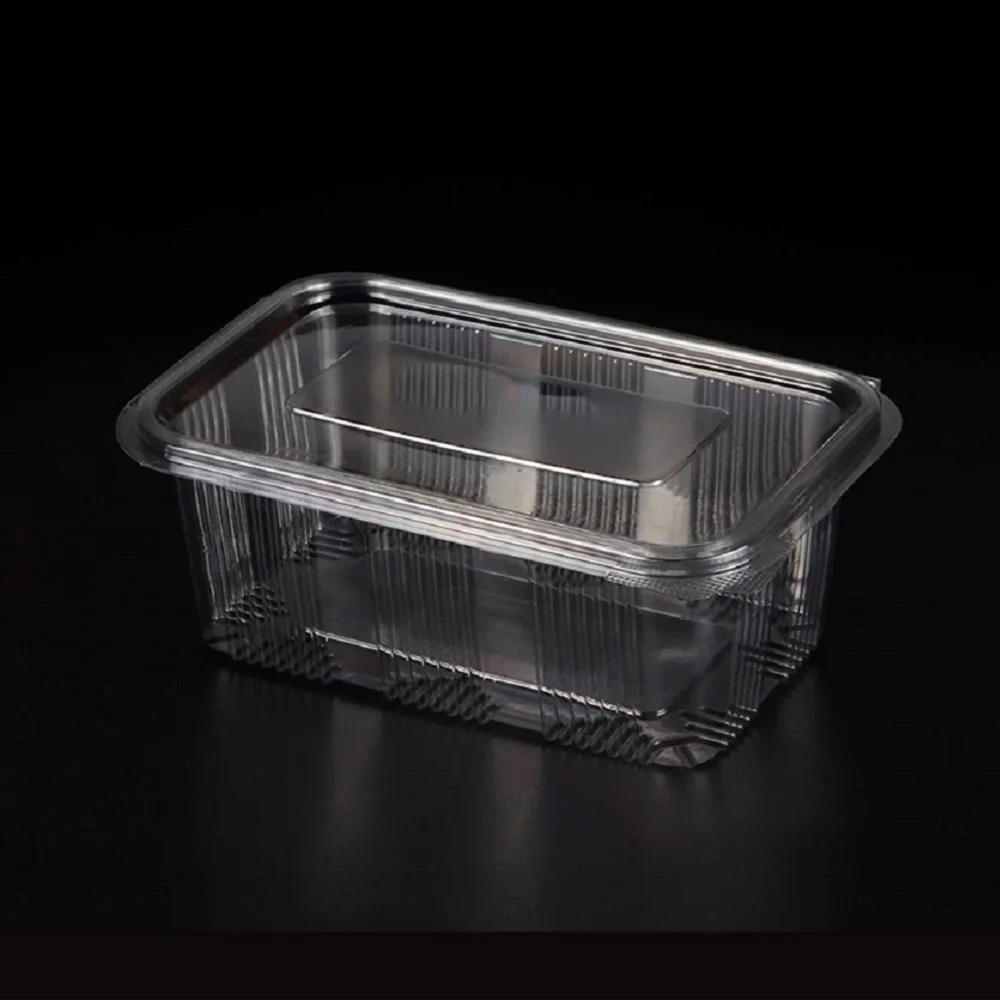 100 упаковок прозрачных пластиковых пищевых контейнеров на петлях одноразовые