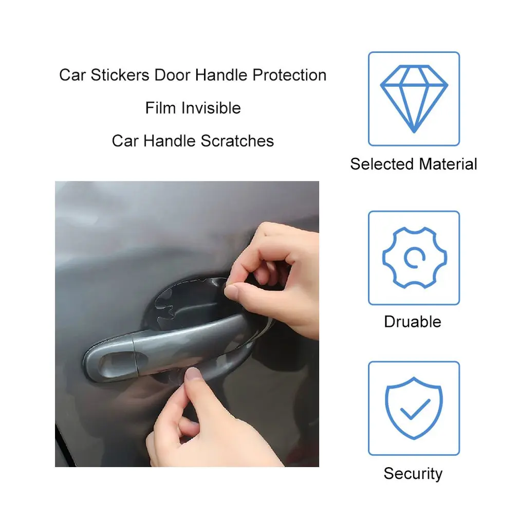

Car Stickers Transparent Door Handle Protection Film Invisible Car Handle Scratches Automobile Shakes Car Protector Films