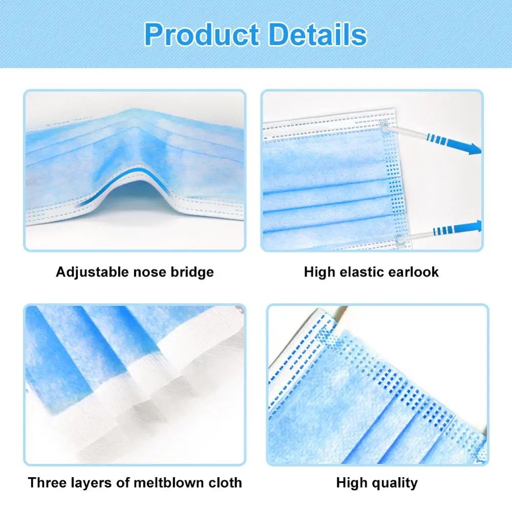 

50/100/150/200/300Pcs POWECOM Masks 3 Layer Breathable Waterproof Child Masks Disposable Protective Face Mask For kids Masks