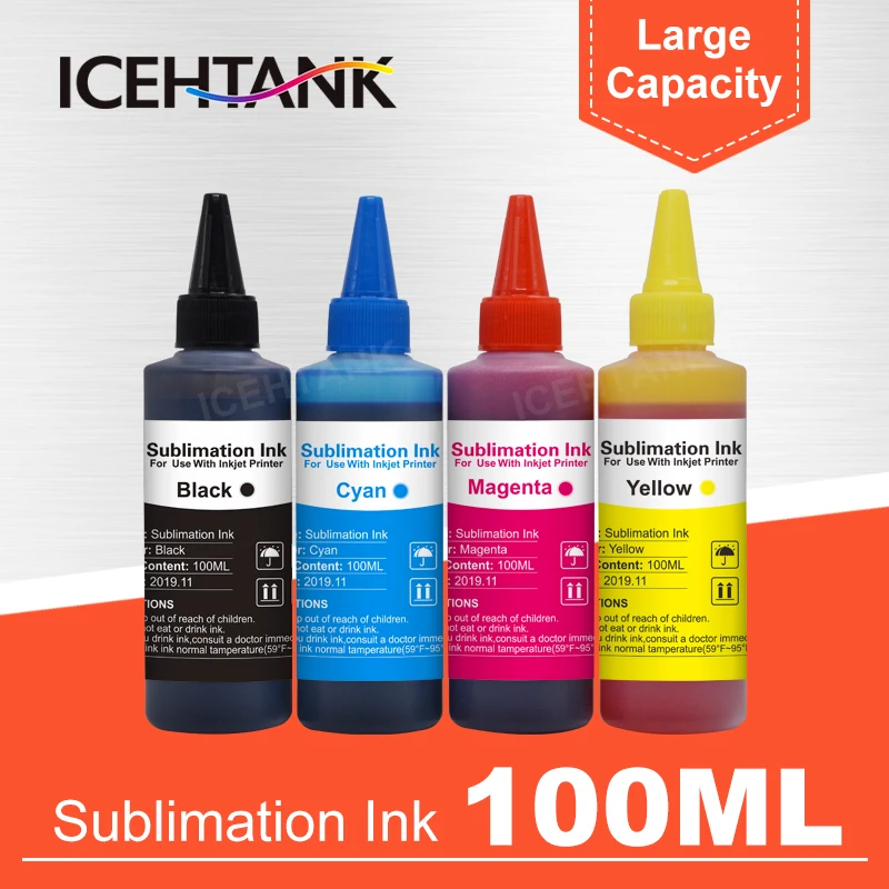 Сублимационные чернила ICEHTANK для принтеров Epson S22 WF4630 WF4640 WF5110 4 цвета × 100 мл |