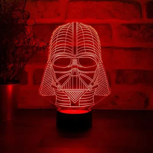 3D Darth Vader Helmet Face Lamba 7 Farklı Işık Rengi | Лампы и освещение