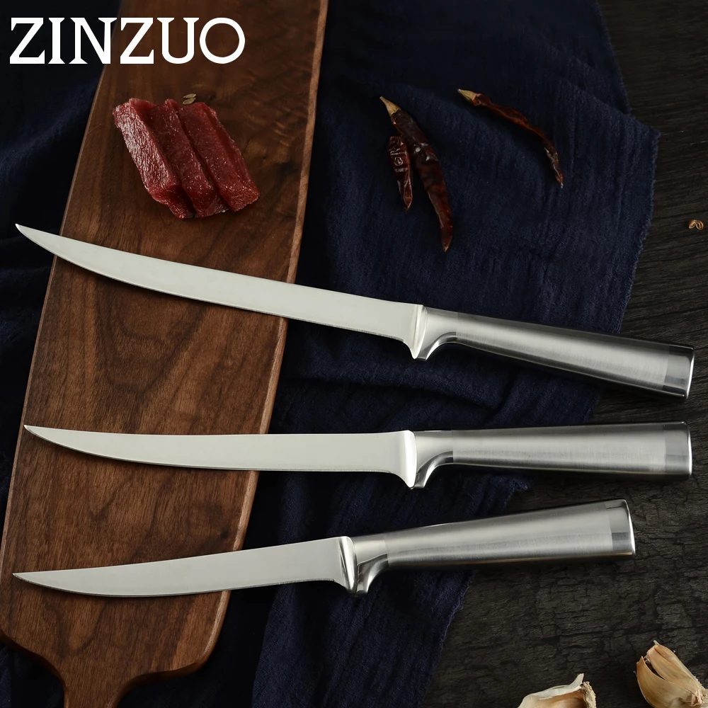 Кухонный нож для филе и обвалки ZINZUO 3Cr13mov Германия из нержавеющей стали|Кухонные