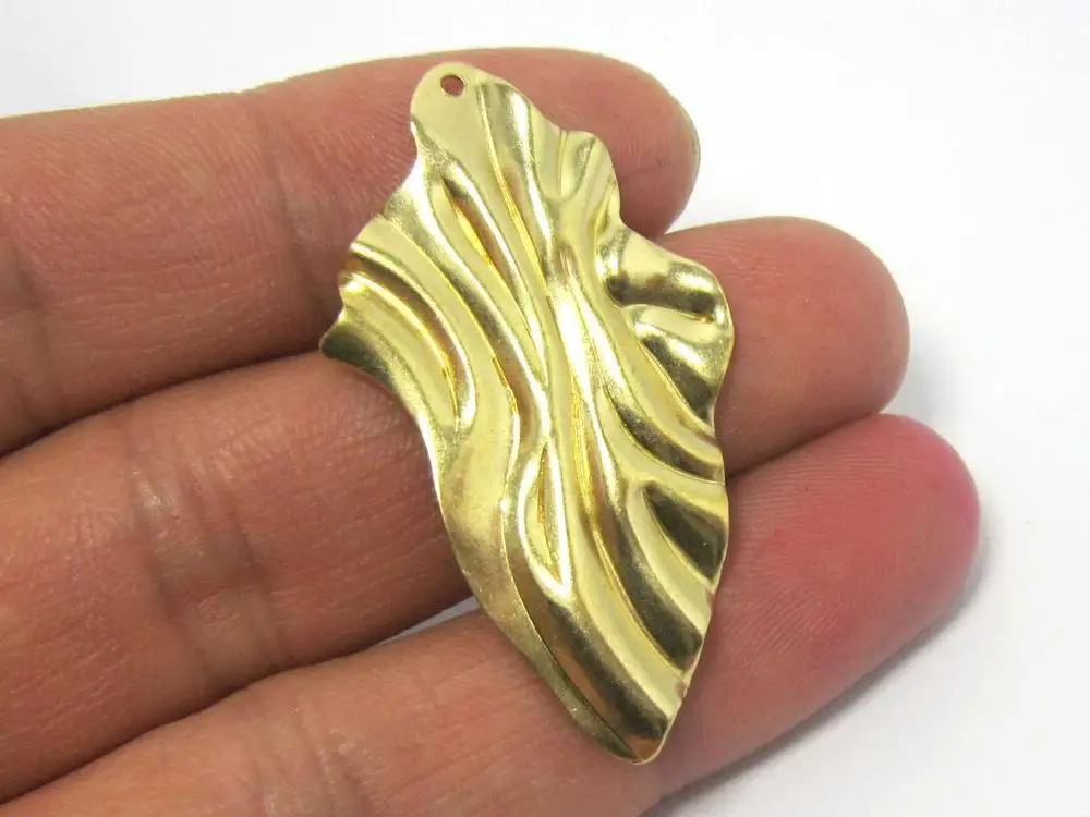 

Волнистые латунные подвески, 45x25 мм, 10 шт., R987