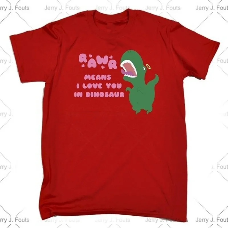 

Casual Men 's T-shirt Men's r Means I Love You In Dinosaur ... T - Rex Design T-SHIRT