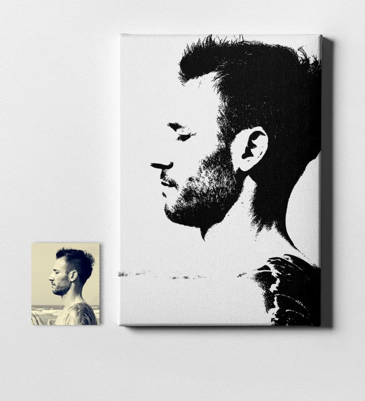 

Индивидуальный силуэт Печать на холсте (50x70 см) 3 персонализированный холст печать (50x70 см.) подарок украшение для дома специальный дизайн