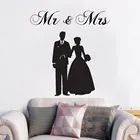 Mr And Mrs Наклейка на стену, свадебная наклейка, украшение для дома, комнаты, стены, искусство, A006792