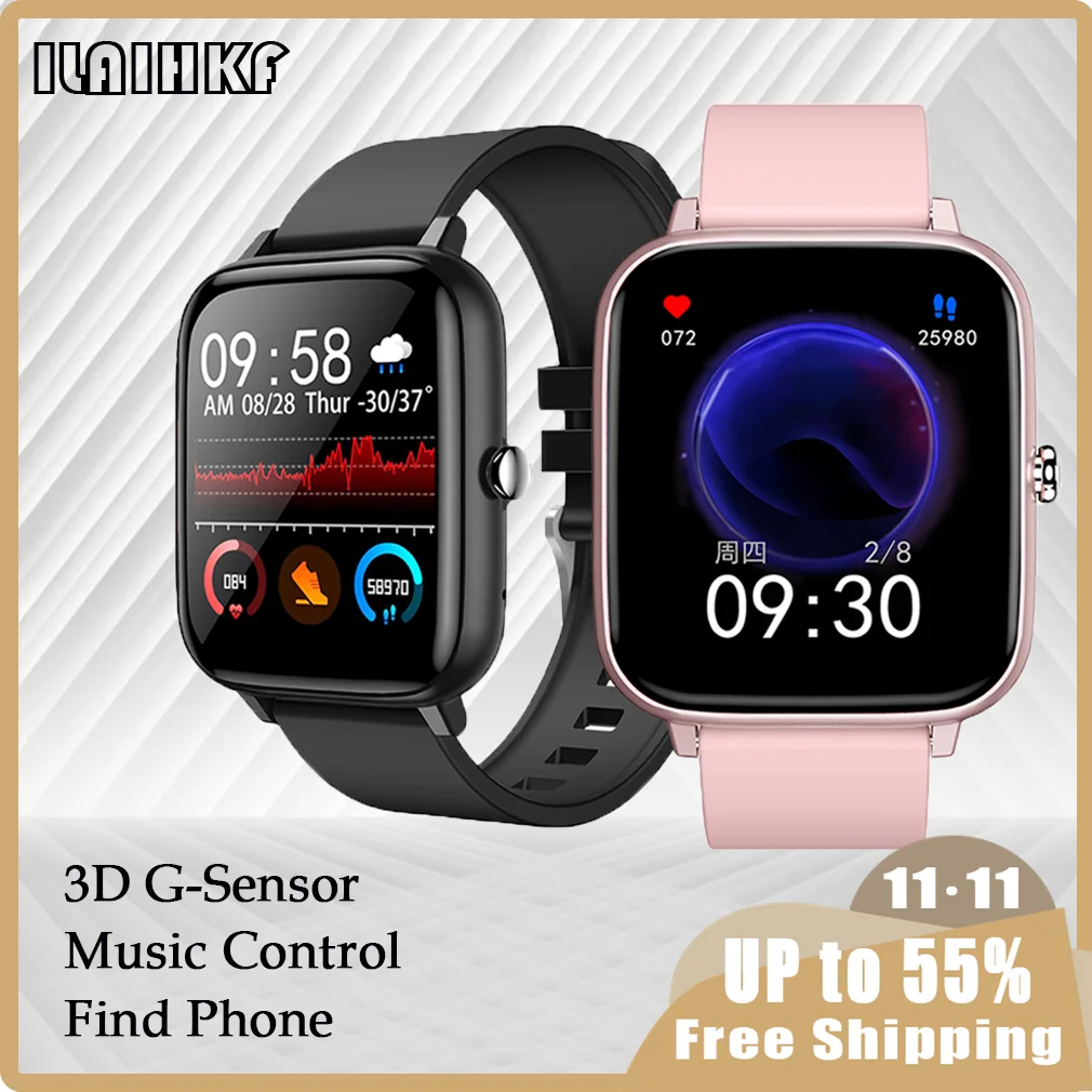 

Huawei Factory P6 Smartwatch Men Reloj Fitness Bracelet Women Wristwatch Clock Music Control Heart Rate Smart Watch PK Colmi P8