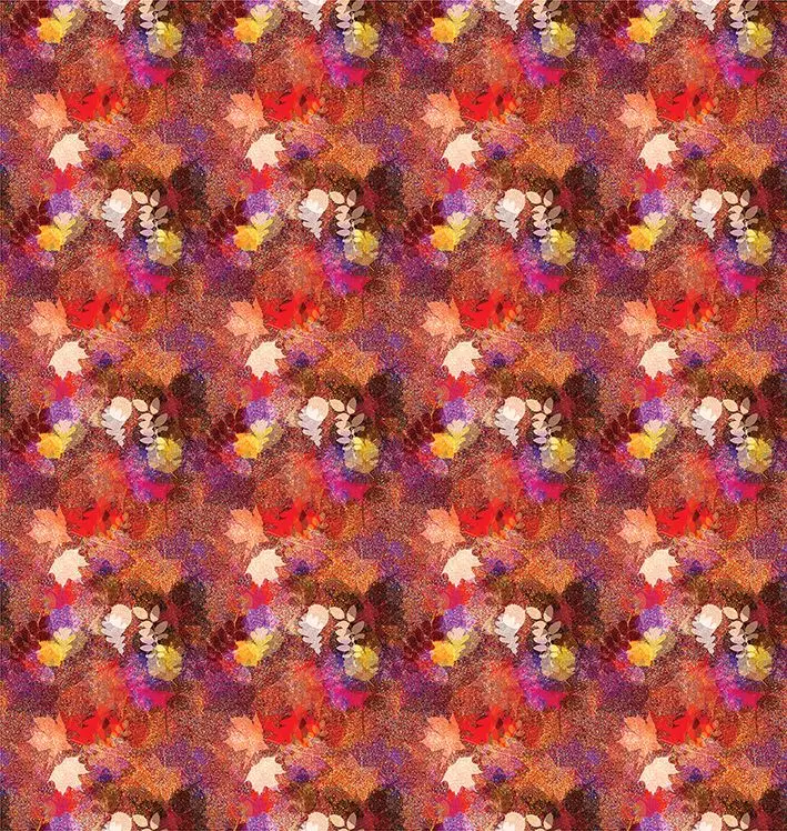 Занавеска с листьями цветочный рисунок листва дуба клена березы красный