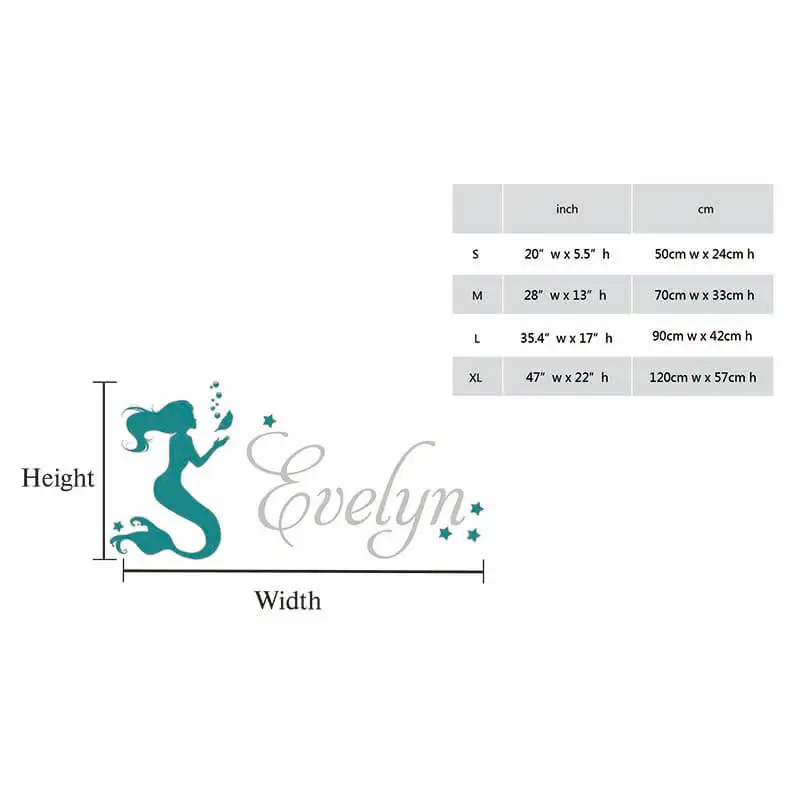 

Mermaid Sticker Ninyl Wall Decal For Girl's Room Decor