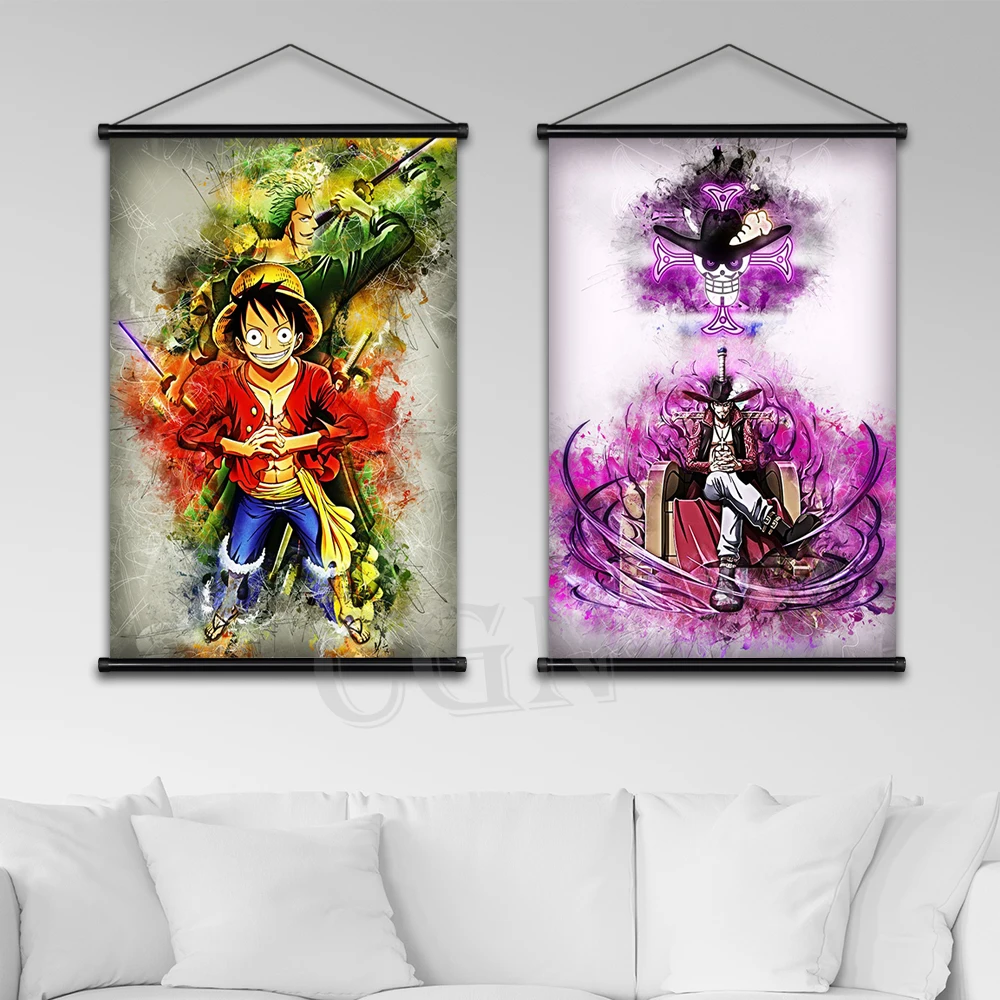 Картина из японского аниме на холсте цельная Настенная картина Луффи роноа