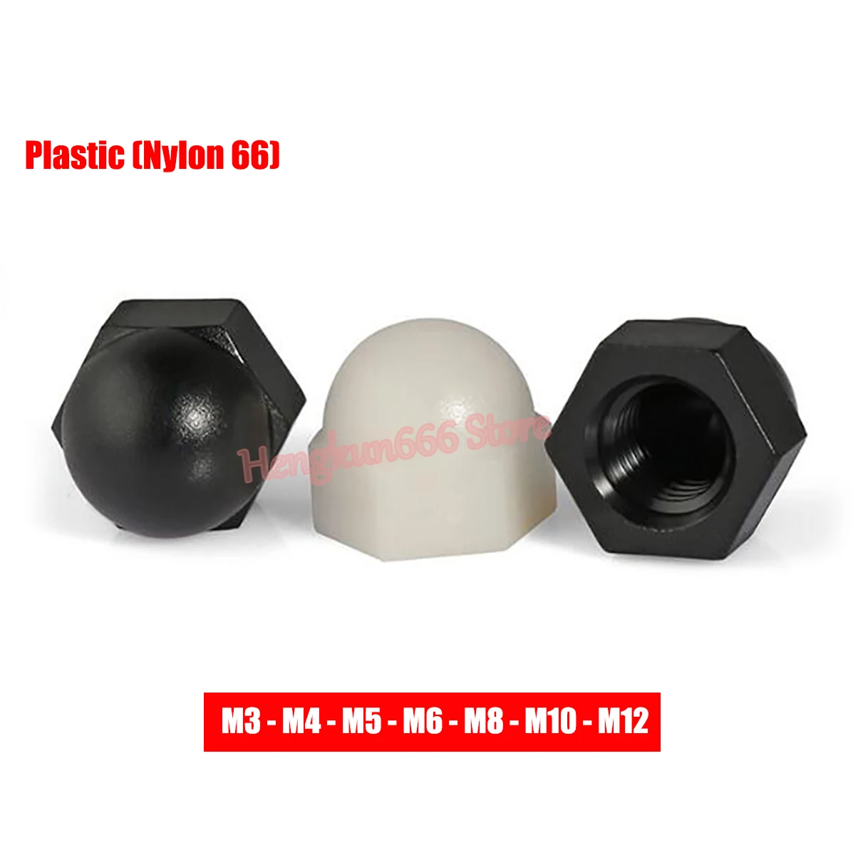 Пластиковые колпачки гайки купольная головка гайка нейлоновые черные/белые