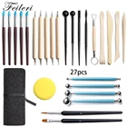 Набор инструментов для самостоятельной работы из полимерной глины, 27 шт., Набор для лепки, сглаживания, воска, резьбы, керамики, моделирования, резьбы, инструмент для моделирования, набор для скульптурирования глины